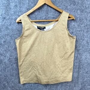 Vintage Christine Phillipe‎ Tank Top Women Med Metallic Sparkle Party NYE Layer